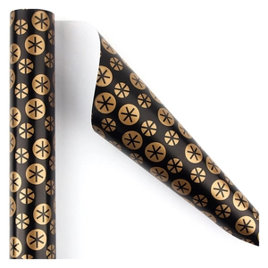 Minimalist bronze gold polka dot Christmas gift wrapping paper roll with star pattern