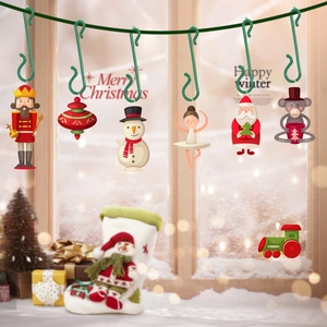 Lot de 6 ornements de Noël avec casse-noisette et bonhomme de neige et crochets en S