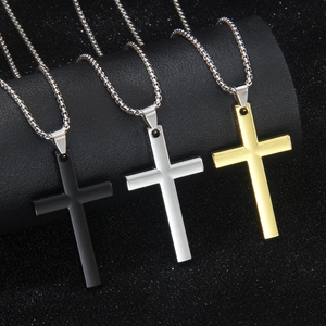 Cross Pendant Necklace With Stainless Steel Chain And Alloy Cross Retro Hip Hop Style For Men Women Minimalist Jewelry