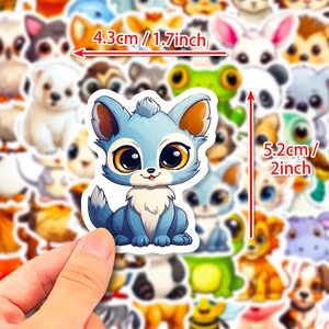 Cute cartoon blue fox sticker for kids with assorted animal designs for toy rewards