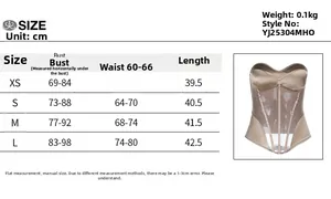 Guida alle taglie per corsetto da donna con misure di busto e vita in centimetri
