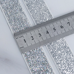 Sparkling silver sequin ribbon 25mm wide for DIY crafts and gift box decoration