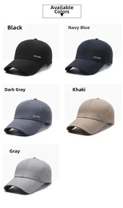 Detail view of quick-dry baseball caps with side mesh vents and sports lettering embroidery