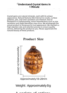 Tiger eye stone hand grenade carving detail with dimensions 26-28mm in high quality finish