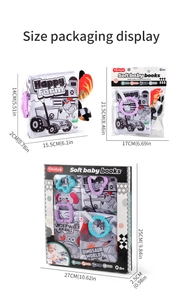 Dimensions des livres en tissu pour bébé en pack individuel ou coffret cadeau de 4