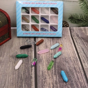 Natural Crystal Stone Hexagonal Points Amethyst Rose Quartz Healing Energy Polished Prisms Meditation Home Decor Collection