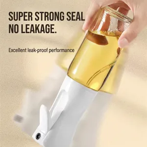 500ml leakproof glass oil sprayer bottle with white plastic pump for kitchen cooking use