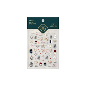 KX464 Silver jelly gel nail art stickers with heart patterns and metallic silver charms