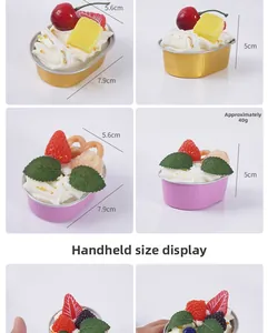 Détails macro de modèles de cupcakes artificiels montrant les dimensions et les textures