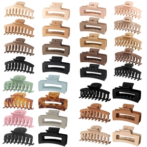 Large Hair Claw Clips Matte Plastic Non-Slip Jaw Clip For Thick Hair Rectangular Octopus Styling Accessories For Women