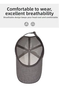 Détail de la boucle en métal réglable et du tissu en maille respirant de la casquette