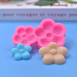 Flower Silicone Mold Cherry Blossom Shaped Flexible Food Grade For DIY Cake Decoration Baking Soap Resin Candle Craft Pink