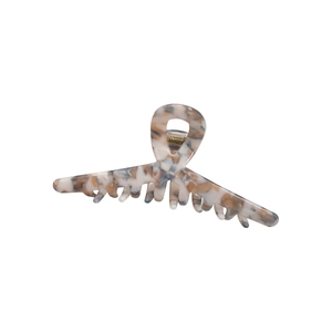 Large acetate hair claw clip with tortoise marble pattern for minimalist hair styling
