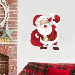 Sticker Mural Père Noël PVC Amovible Autocollant Dessin Animé Pour Décoration De Noël Salon Chambre
