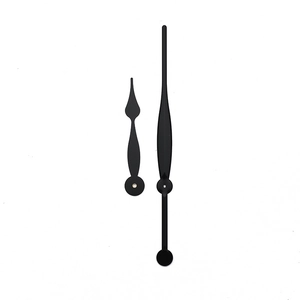 Modern black minimalist quartz clock hands set for DIY wall clock repair and assembly