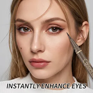 Waterproof 0.05mm ultra-fine liquid eyeliner in dark brown for precise eye makeup