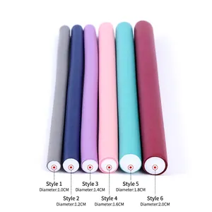 Universal heatless hair rollers set in 6 assorted sizes for styling and perm rods