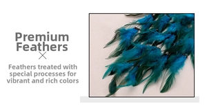 Detailed view of soft peacock blue feathers and natural brown wooden beads on dream catcher