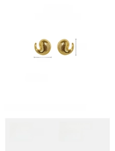 Detailed size specifications for 18k gold-plated brass teardrop stud earrings