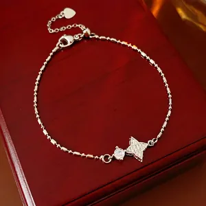 Elegant Star Charm Bracelet Copper Cubic Zirconia Adjustable Pull-out Chain Korean Style Jewelry For Women Silver Tone