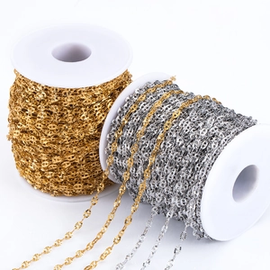 DIY stainless steel link chain rolls in gold and silver finish for jewelry making