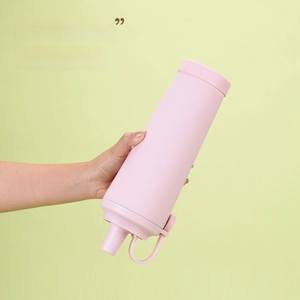 830ml leak-proof insulated tumbler with pink matte finish and magnetic carry handle