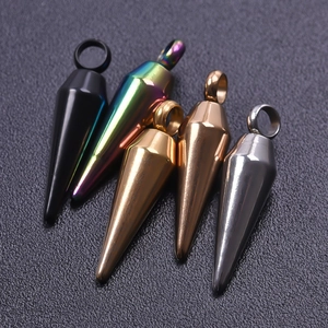Conical stainless steel pendant charms in five colors for DIY necklace jewelry making