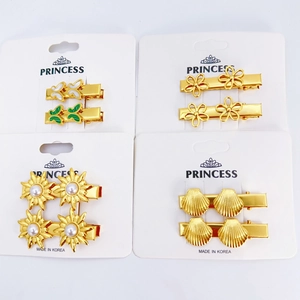 Gold Plated Stainless Steel Duckbill Hair Clips Butterfly Shell Starfish Flower Designs Summer Beach Accessories For Women
