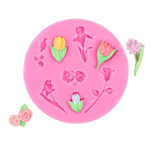 Mini Silikonform für Fondant mit Blumenmustern für DIY Kuchen und Schokolade Dekor