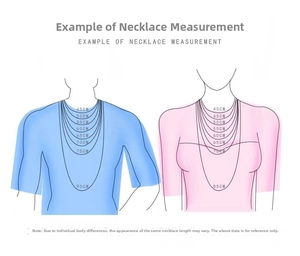 Tableau détaillé des longueurs de collier pour hommes et femmes avec mesures