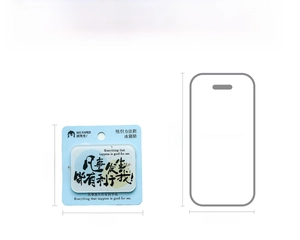 Acrylic magnetic fridge sticker size comparison with iPhone 14 Pro reference guide