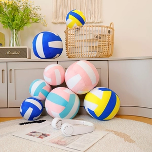 Volleyball Plush Pillow Soft Stuffed Ball Toy Round Cushion For Kids Room Home Decor Plushie Gift