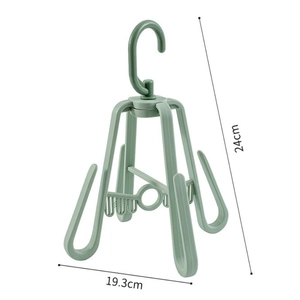 Rotating shoe drying rack with 360-degree hook and four hanging arms measuring 24x19cm