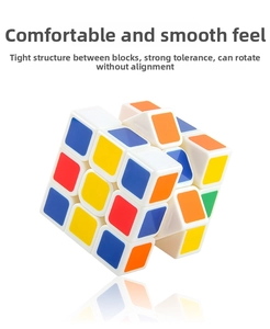 Close-up of a 3x3 speed cube showing its smooth rotation and internal structure