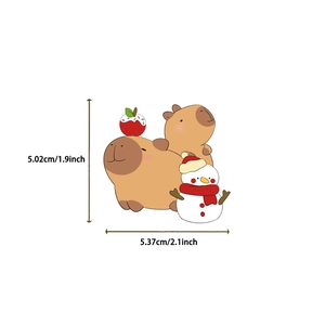 50pcs Capybara Christmas cartoon stickers with cute winter snowman and apple design