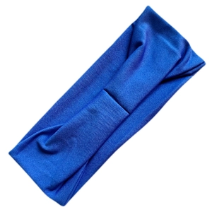 Fascia sportiva blu a coste in tessuto di seta di latte traspirante e altamente elastico
