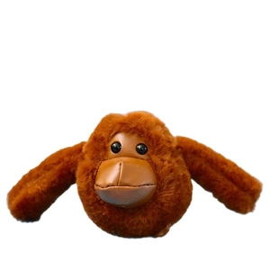Simpatico ciondolo orango in peluche per borse e portachiavi con pelliccia.