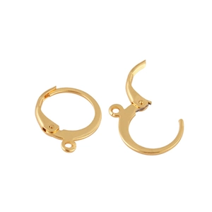 Golden stainless steel lever-back ear hooks for DIY jewelry making in a polished finish
