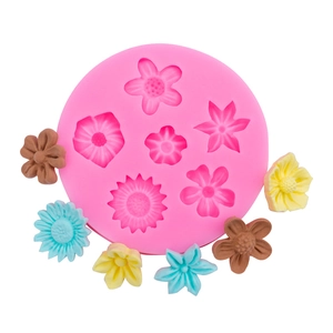Moule en silicone 6 fleurs pour décoration de gâteaux et loisirs créatifs