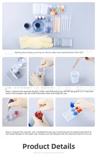 DIY resin soap mold set with measuring cups and instructions for 3:1 mixing ratio