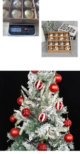 Detailed 16-pack of 6cm Christmas ball ornaments in assorted textures and festive colors