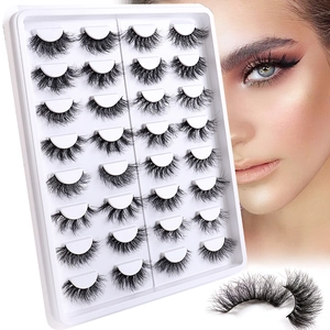 False Eyelashes Faux Mink Fur Thick Curly Cross Natural Looking Handmade Makeup Extension Beauty Tools For Women Professional Style