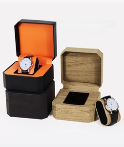 Octagonal PU leather watch box with removable velvet pillow for gift storage