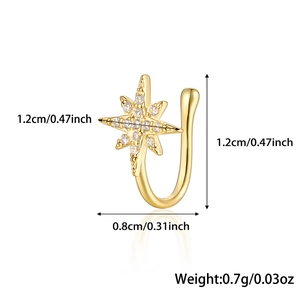 Detail view of 925 silver star clip showing 1.2cm diameter and 0.8cm opening width