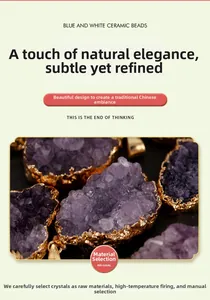 Macro detail of raw amethyst crystal pendant with gold plating and natural stone texture
