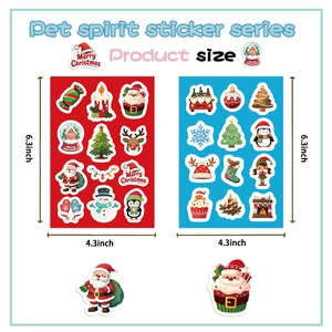 Christmas DIY sticker set featuring Santa and reindeer themes in 6.3x4.3 inch size
