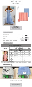 Detailed size chart for women's bow top and pleated skirt set with fabric specifications