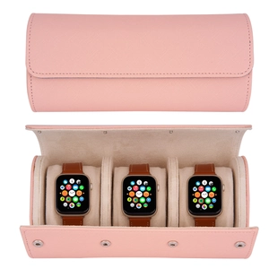 Vintage PU Leder Uhrenbox Rolle 3 Fächer Tragbarer Reise Smartwatch Staubdichter Aufbewahrung Organizer Koffer Mit Metallschnalle Verschluss Für Herren Damen Schmuckschatulle