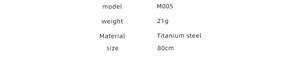 Detailed spec list for titanium steel OT buckle necklace with 80cm chain length and 21g weight