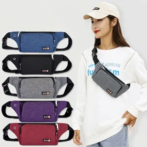 Lightweight Oxford Cloth Sports Waist Bag Multi Pocket Chest Bag With Headphone Hole For Running Fitness Men Women Unisex